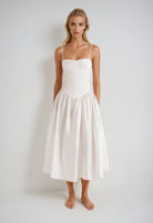 midi white dress