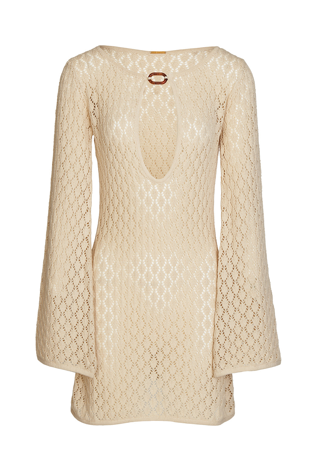 long sleeve knit dress-ivory