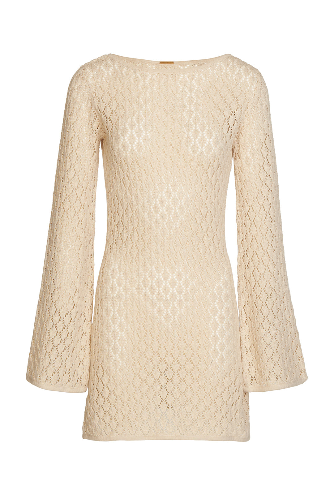 long sleeve knit dress-ivory