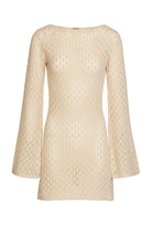 long sleeve knit dress-ivory