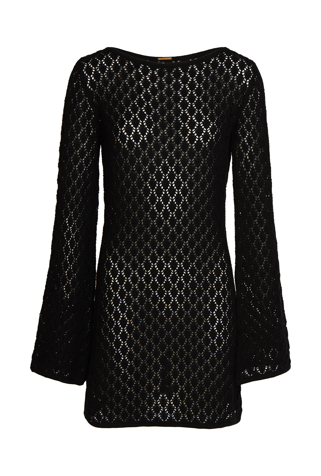 long sleeve knit dress-black