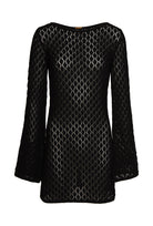 long sleeve knit dress-black