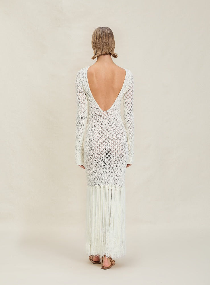 white knit dress