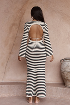 striped maxi dress