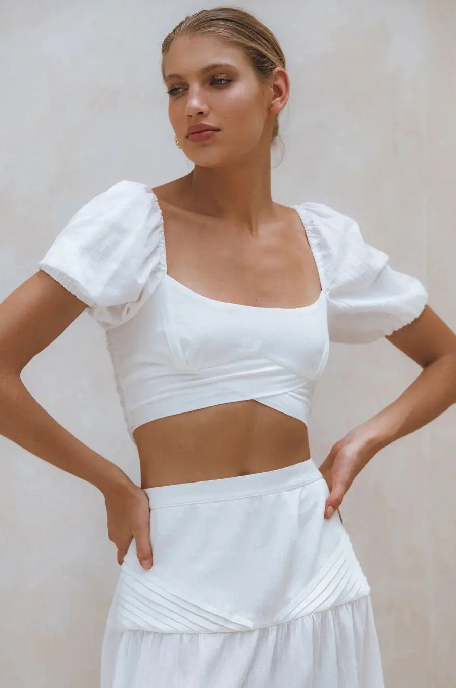 Blanca Linen Crop Top - crop top